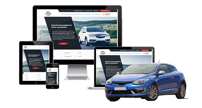 ankauf mobil Ankaufseite mobil – Autoankauf Versmold mit rotem PKW